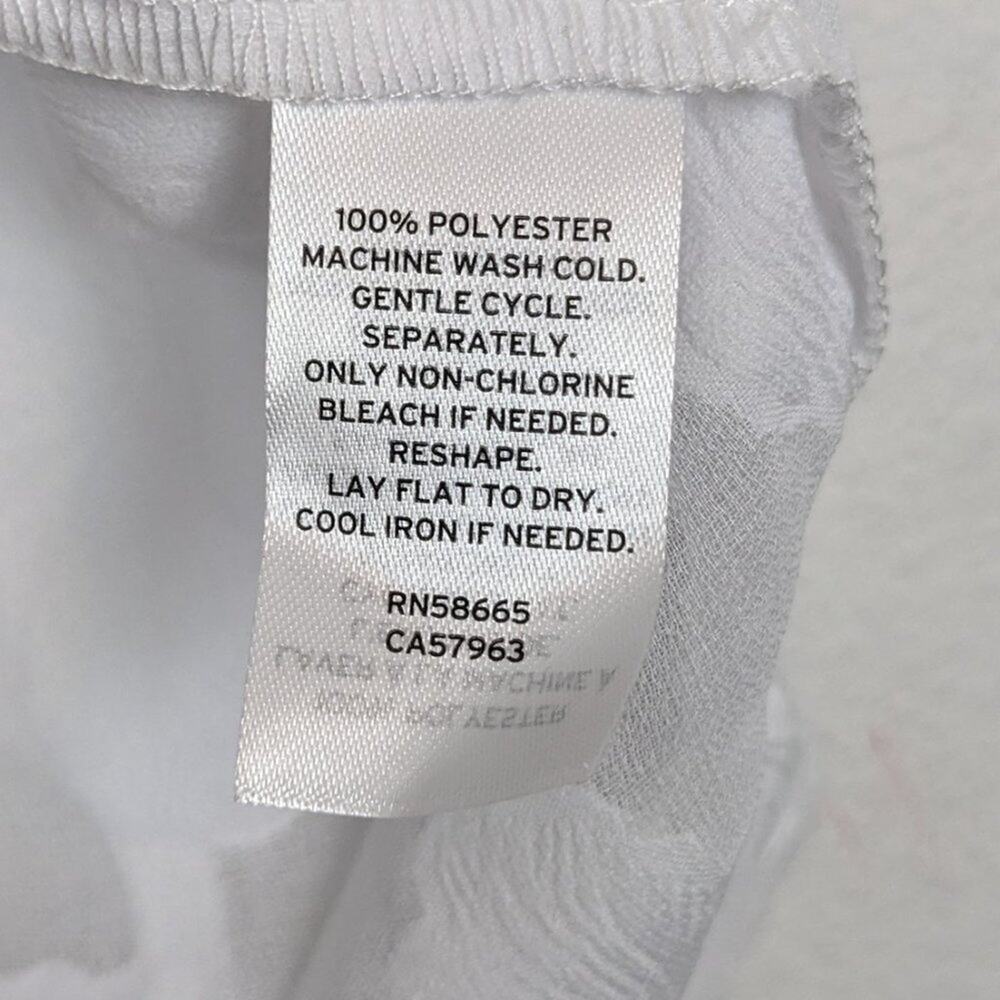 NWT Nordstrom Rack White Floral Burnout Jacquard Short Sleeve Tee - Picture 6 of 8